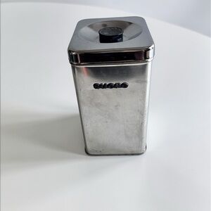 Mid Century Sucre Canister French Kitchen Chrome Storage Retro Decor